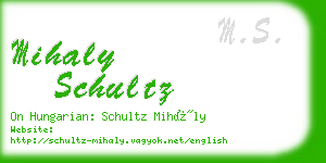 mihaly schultz business card